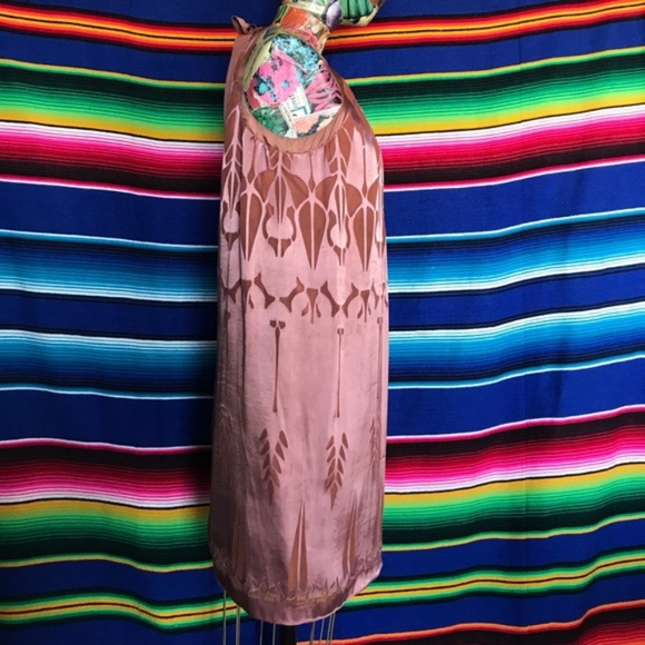 Max Studio Silk Art Deco Pattern Shift Dress Burno - Picture 3 of 7
